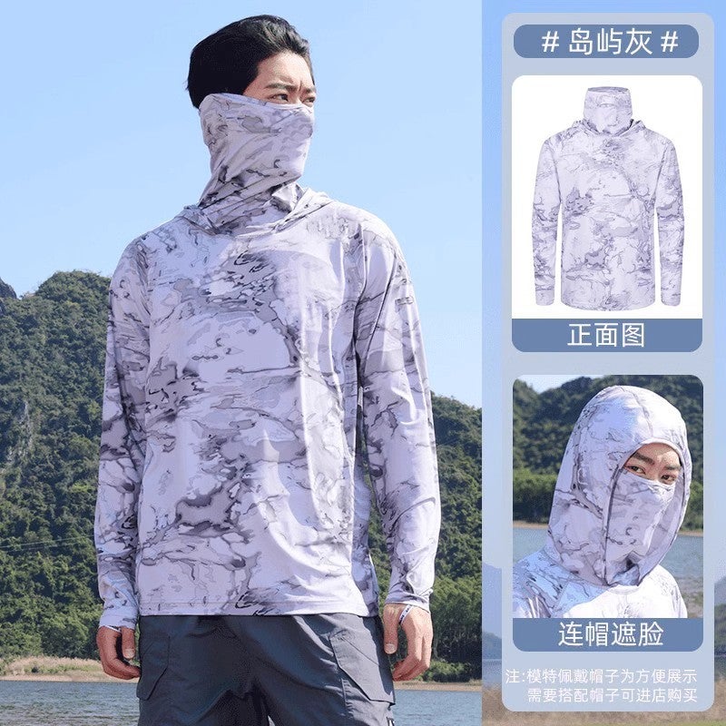 Outdoor Men'S And Women'S Mesh Ice Silk Fishing Clothing Sunscreen Clothing Summer Breathable Fishing Sunscreen Clothing Sea Fishing Clothing Luya Plus Size - Image 4